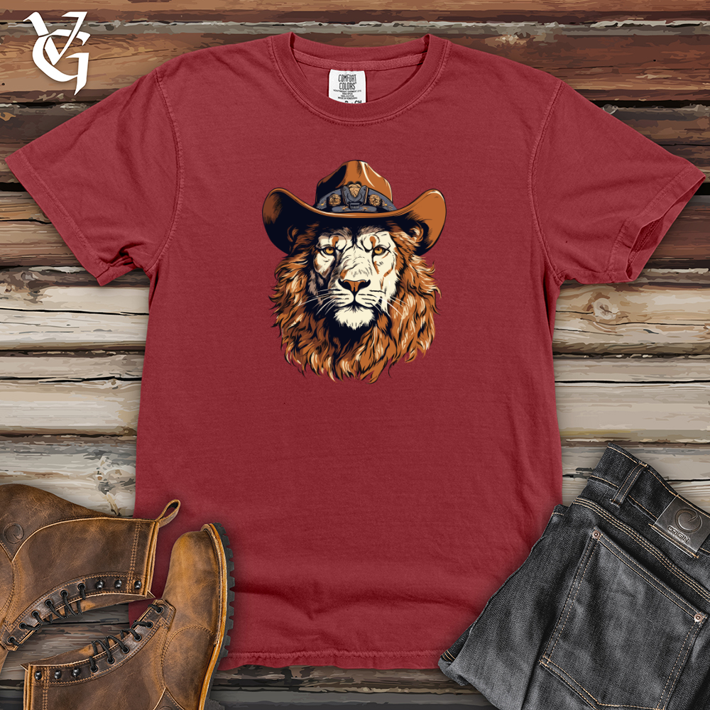 Viking Goods Retro Cowboy Lion 01 Heavy Cotton Comfort Colors Tee Brick / L