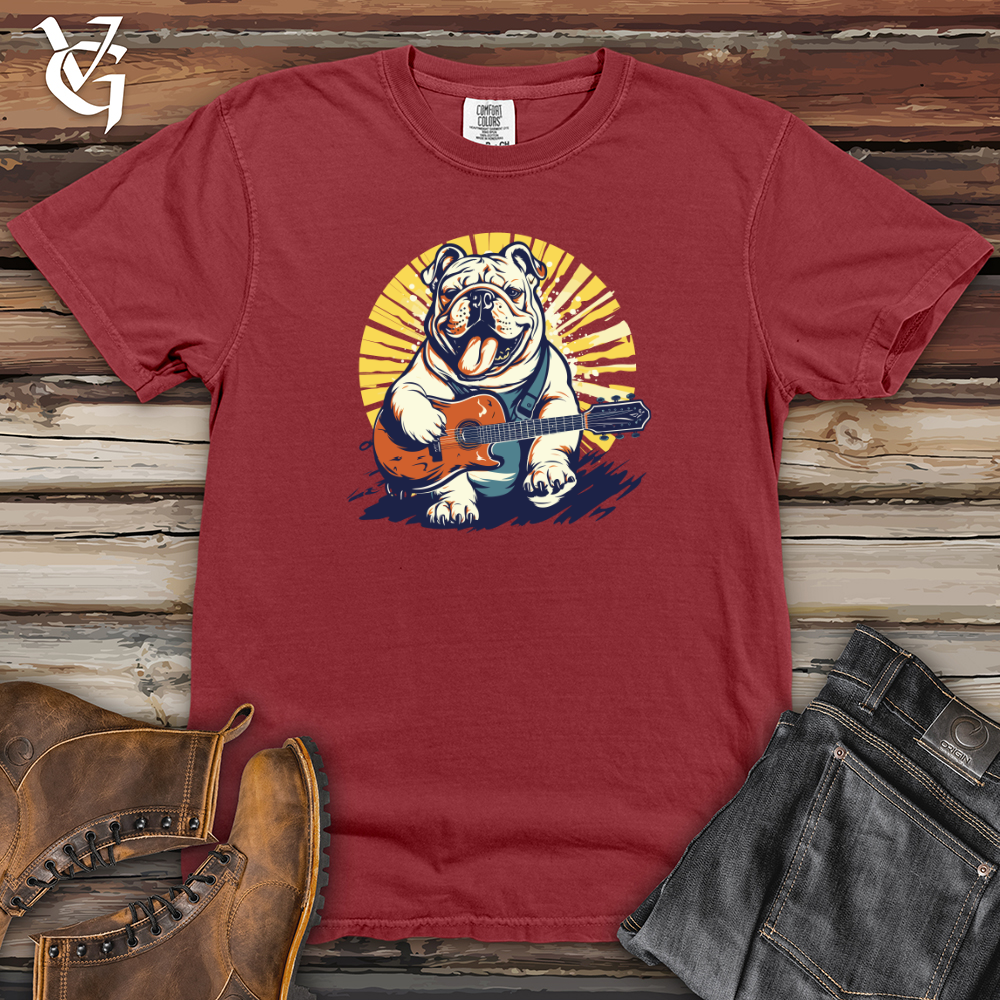 Viking Goods Retro Guitar Bulldog Heavy Cotton Comfort Colors Tee Brick / L