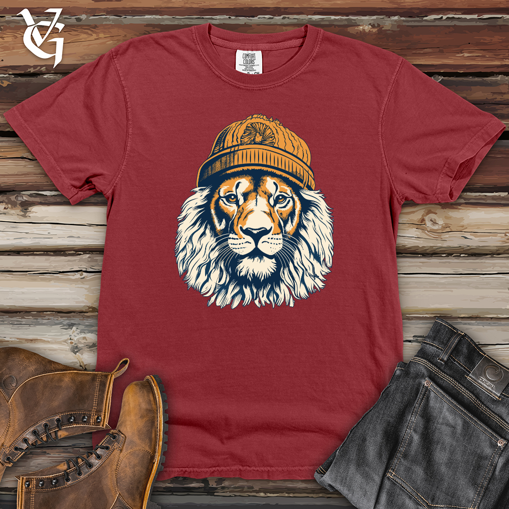 Viking Goods Retro Pompom Snow Hat Lion Heavy Cotton Comfort Colors Tee Brick / L