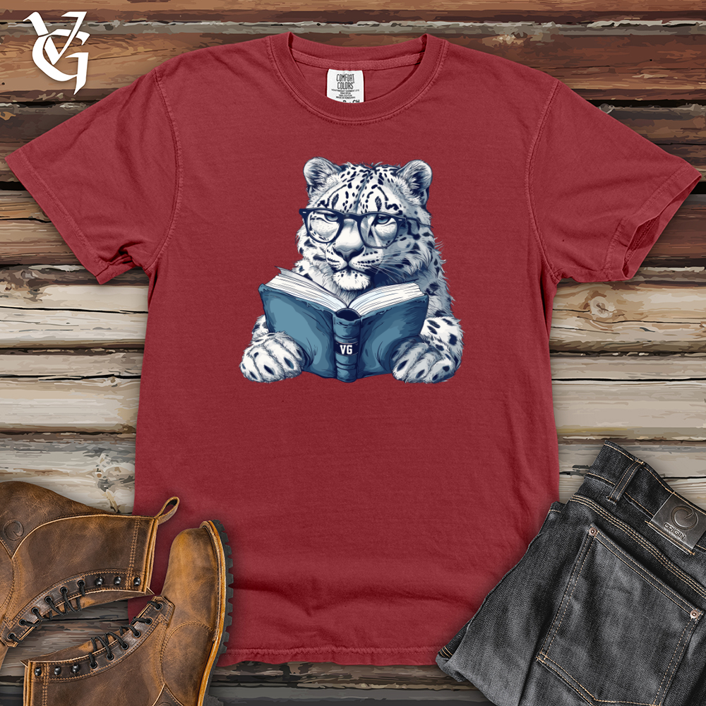 Viking Goods Scholarly Snow Leopard Heavy Cotton Comfort Colors Tee Brick / L