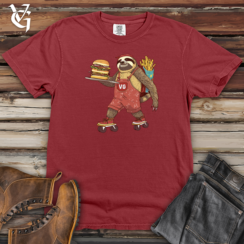 Viking Goods Skater Sloth Feast Heavy Cotton Comfort Colors Tee Brick / L