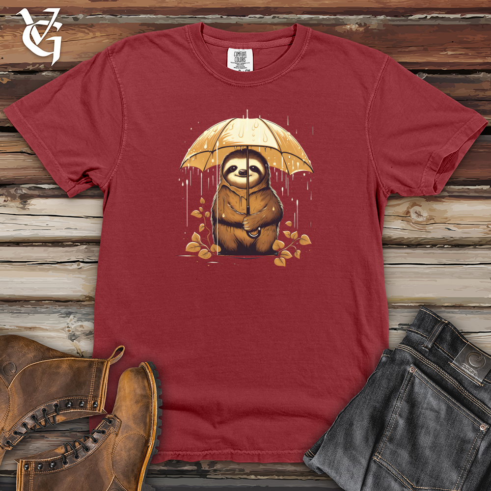 Viking Goods Sloth Rainy Day Umbrella Bravery Heavy Cotton Comfort Colors Tee Brick / L