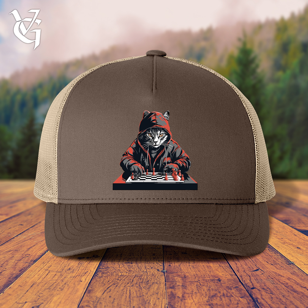 Viking Goods A Cat Playing Chess Trucker Cap Brown/ Khaki