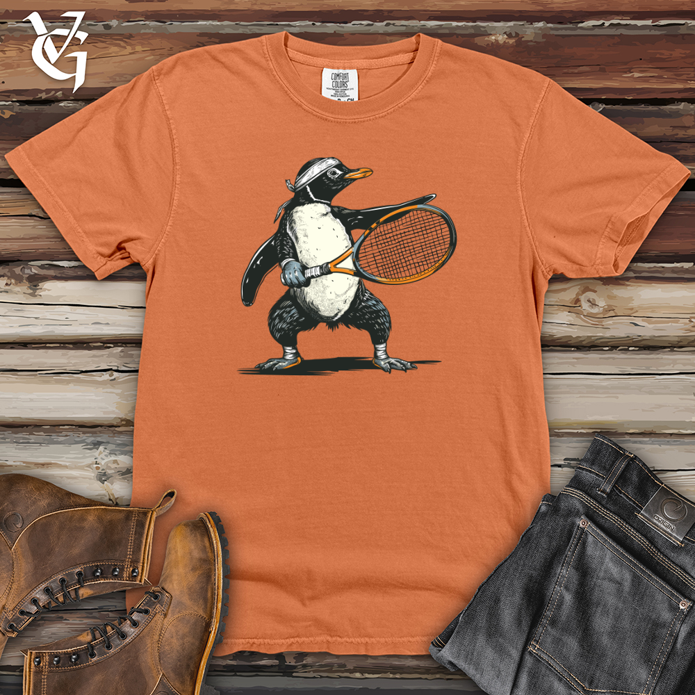 Viking Goods Penguin Tennis Player Heavy Cotton Comfort Colors Tee Burnt Orange / L