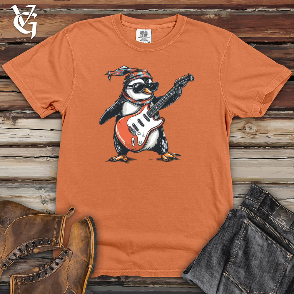 Viking Goods Rockstar Penguin Riffs Heavy Cotton Comfort Colors Tee Burnt Orange / L