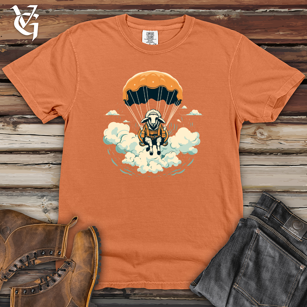 Viking Goods Sheep Skydiving Parachute Rush Heavy Cotton Comfort Colors Tee Burnt Orange / L
