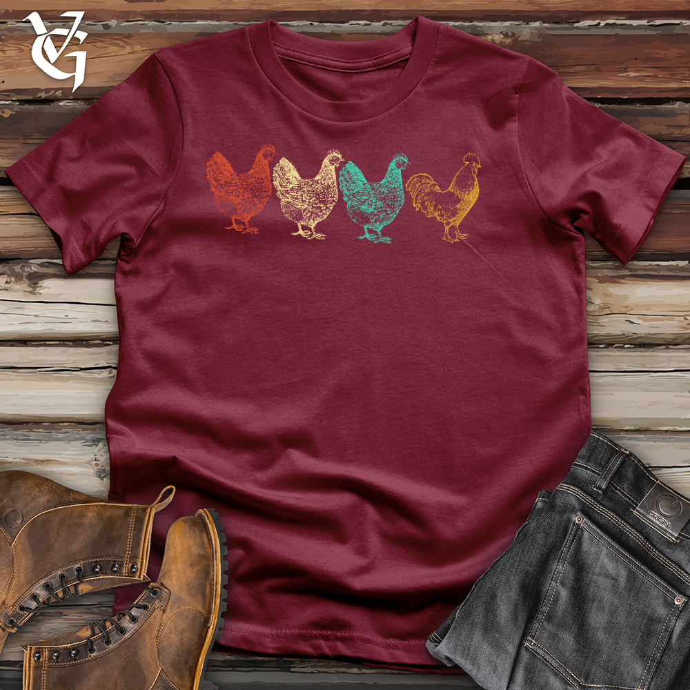 Viking Goods Chicken Scene Cotton Tee Cardinal / L