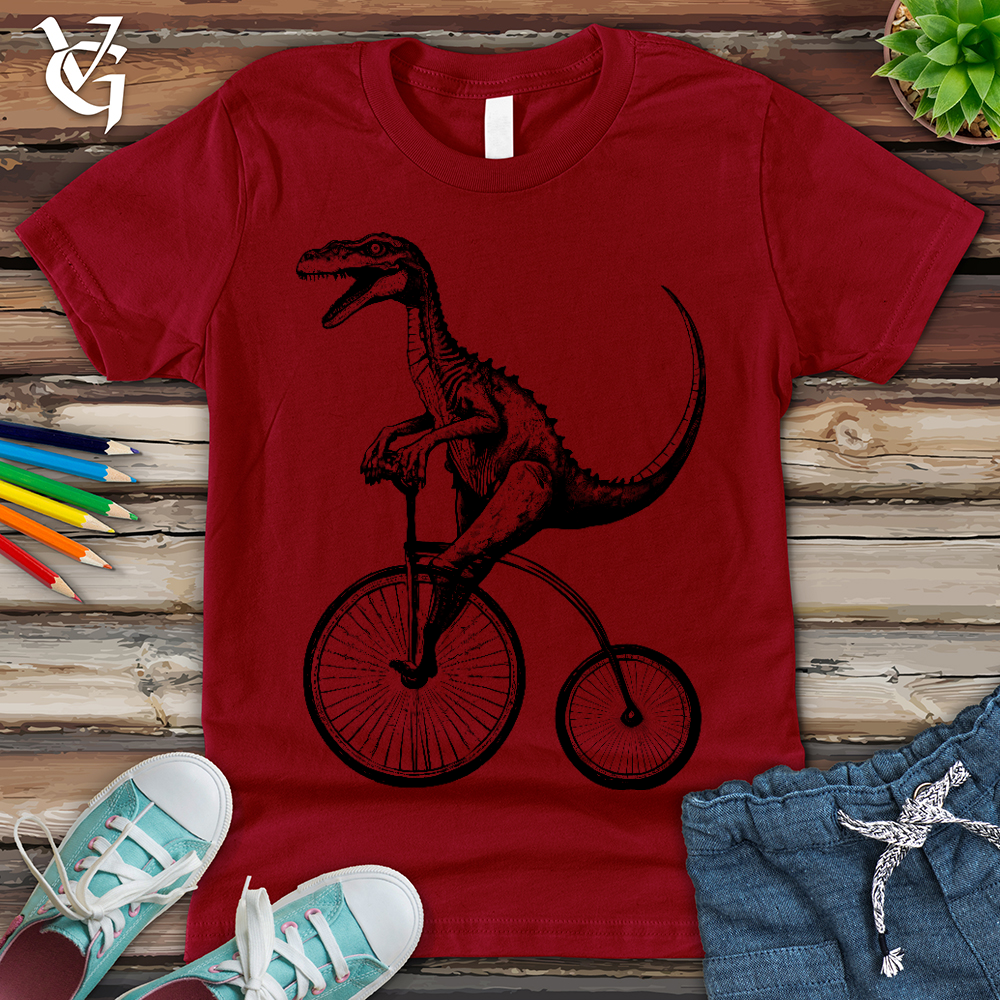 Viking Goods Dinosaur Cyclist Youth Tee Cardinal / L