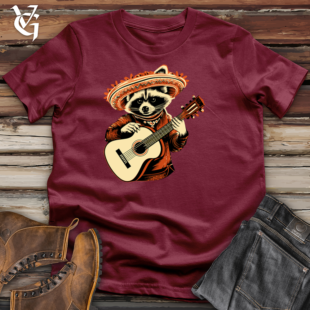 Viking Goods Melodic Raccoon Serenade Cotton Tee Cardinal / L