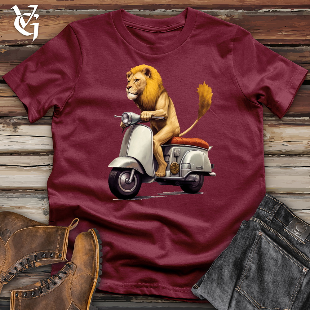 Viking Goods Moped Lion Cotton Tee Cardinal / L