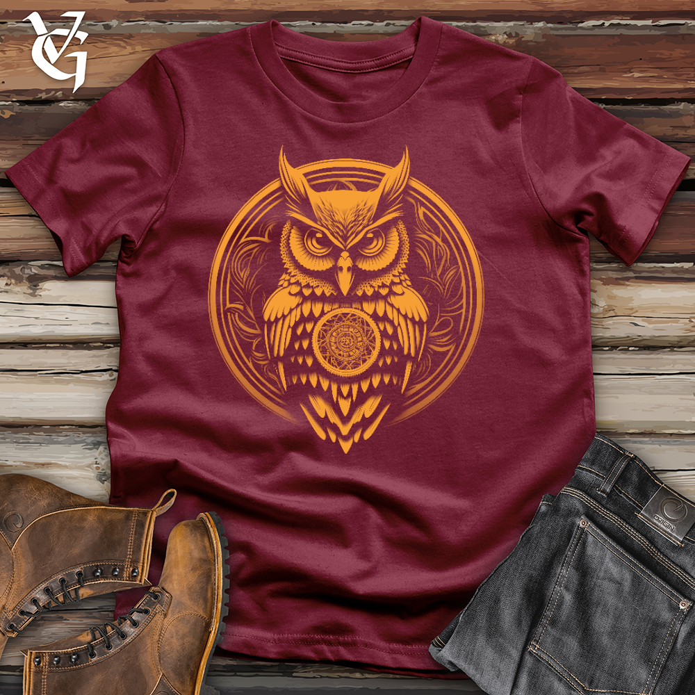 Viking Goods Ornate Owl Cotton Tee Cardinal / L