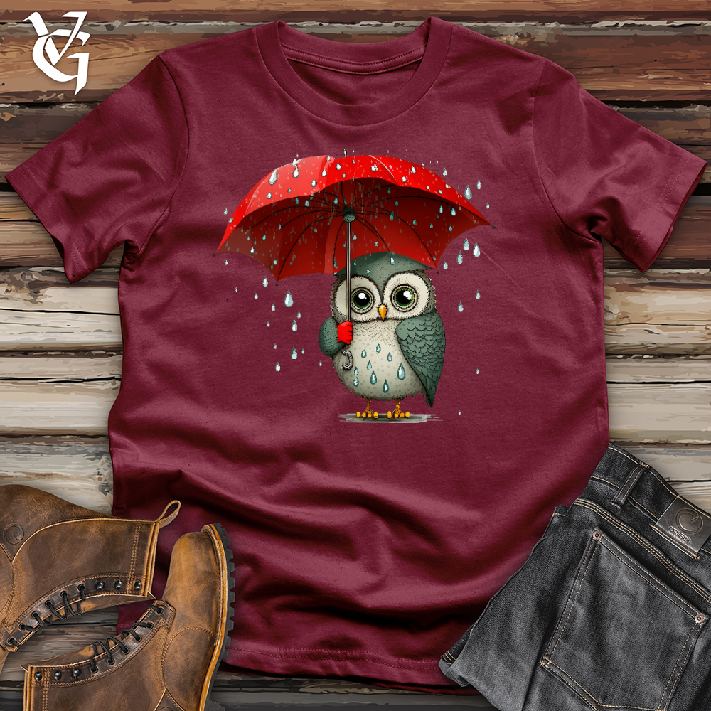 Viking Goods Owl In The Rain Cotton Tee Cardinal / L