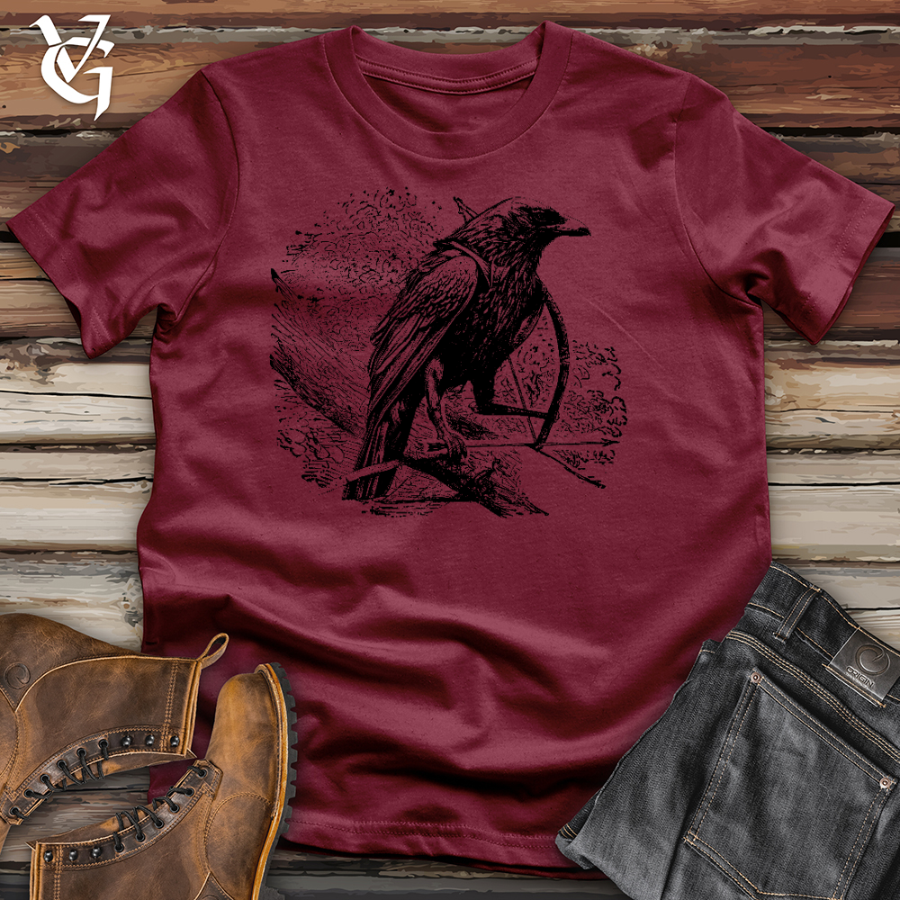 Viking Goods Raven Hood Cotton Tee Cardinal / L