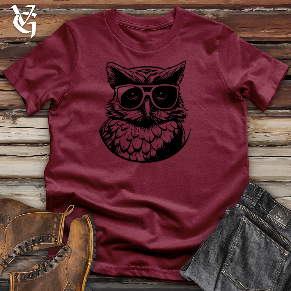 Viking Goods Skateboard Owl Cool Cotton Tee Cardinal / L