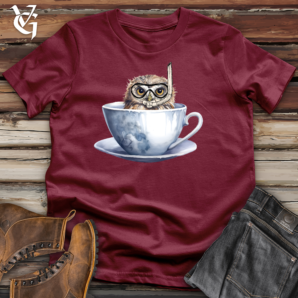 Viking Goods Snorkeling Owl Cotton Tee Cardinal / L