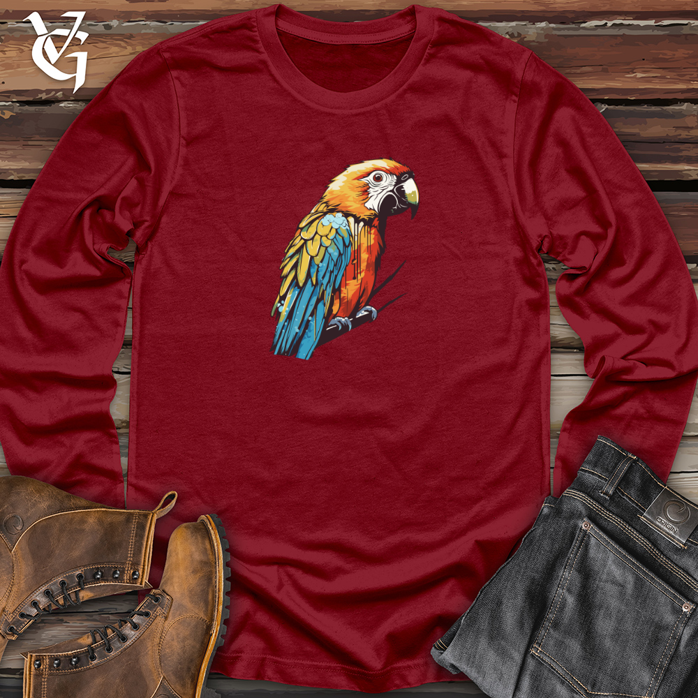 Viking Goods Tropical Rainstorm Parrot Long Sleeve Cardinal / L