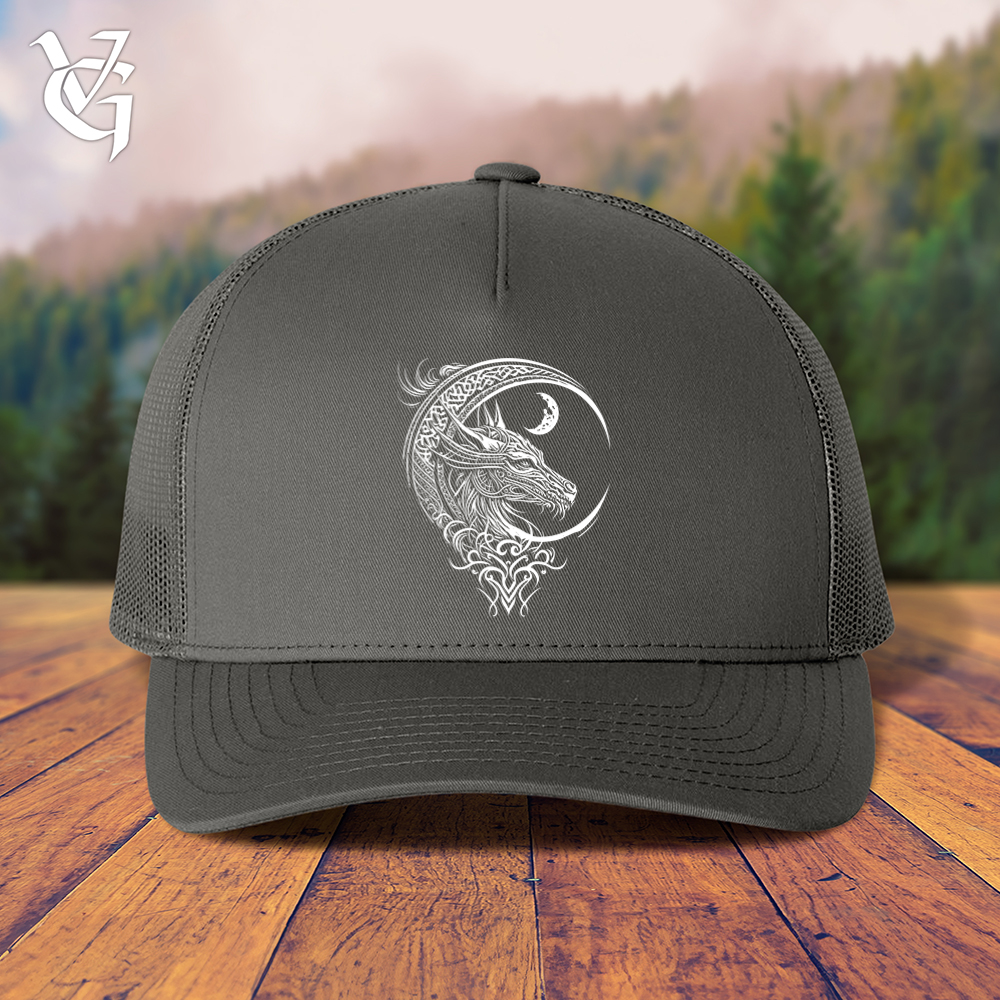 Viking Goods Celtic Dragon and Moon Trucker Cap Charcoal