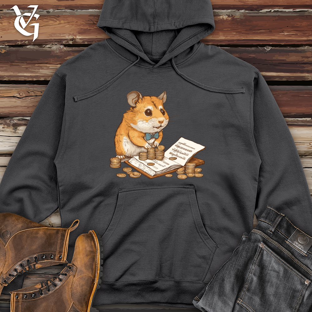 Viking Goods Hamster Finance Manager Midweight Hooded Sweatshirt Charcoal / L