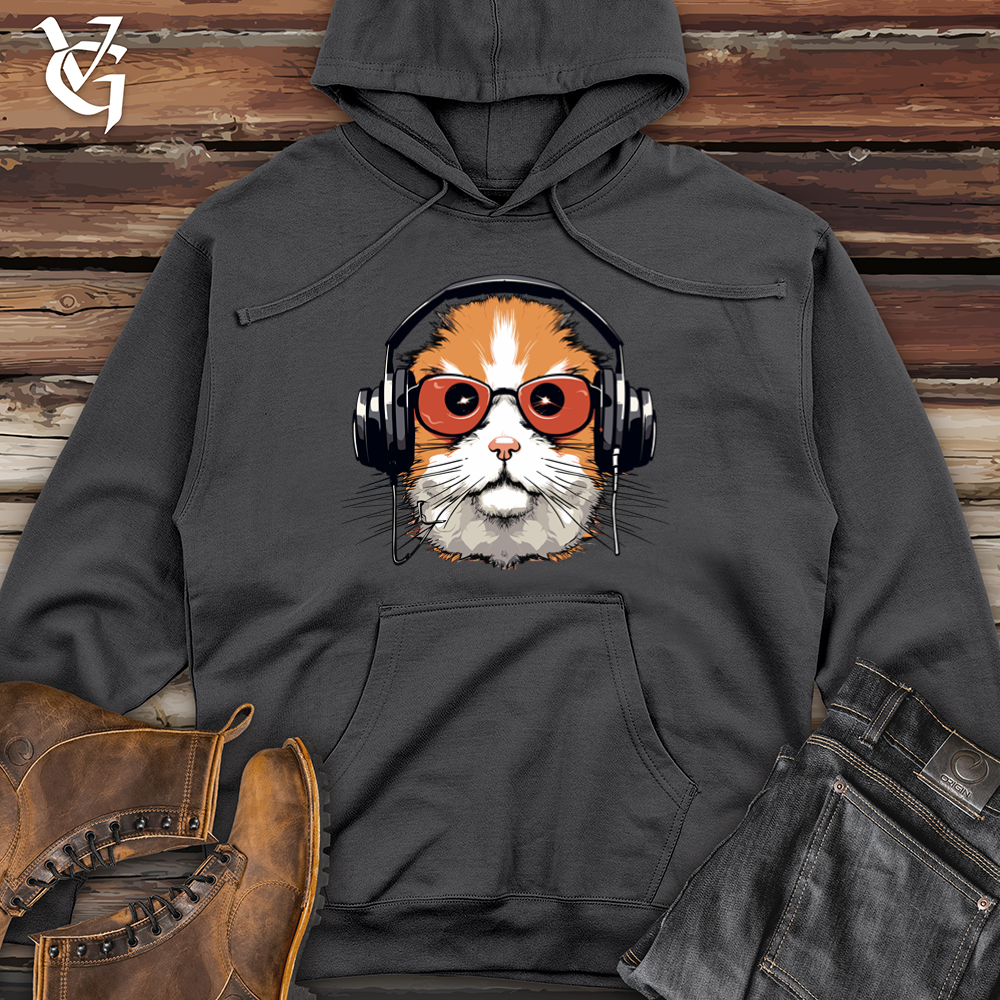 Viking Goods Hamster Headphone Harmony Midweight Hooded Sweatshirt Charcoal / L