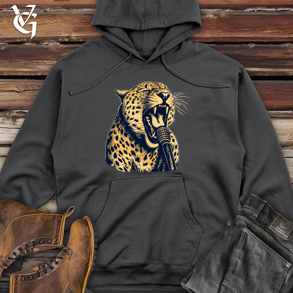 Viking Goods Leopard Rockstar Roar Midweight Hooded Sweatshirt Charcoal / L