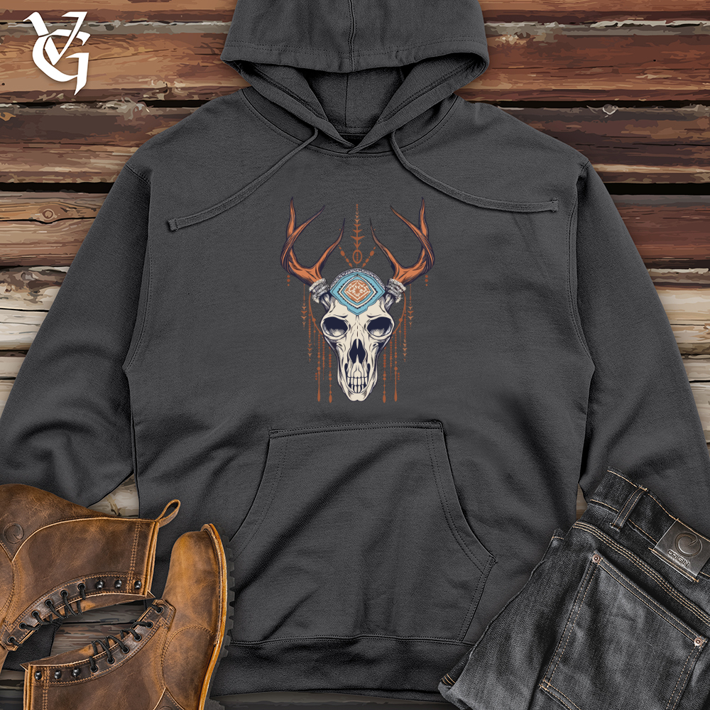 Viking Goods Majestic Antlered Remains Midweight Hooded Sweatshirt Charcoal / L
