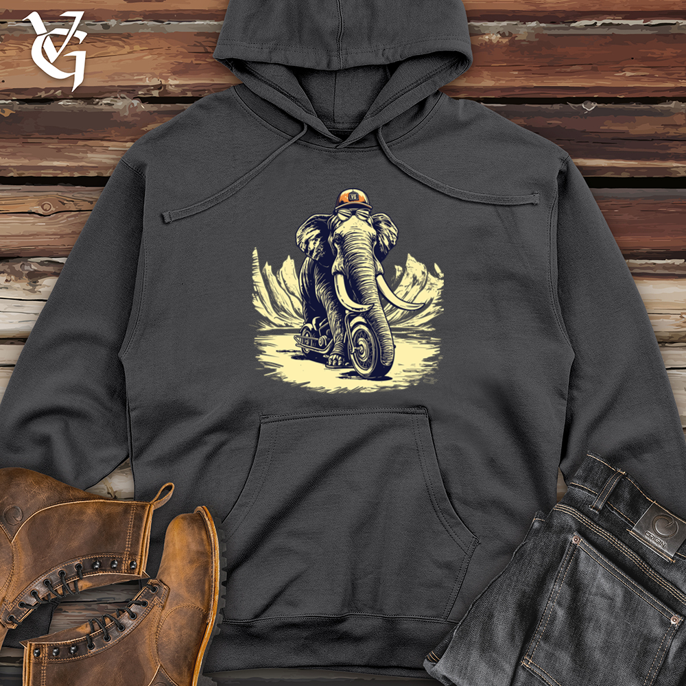 Viking Goods Scooter Adventure Wooly Mammoth Style Midweight Hooded Sweatshirt Charcoal / L