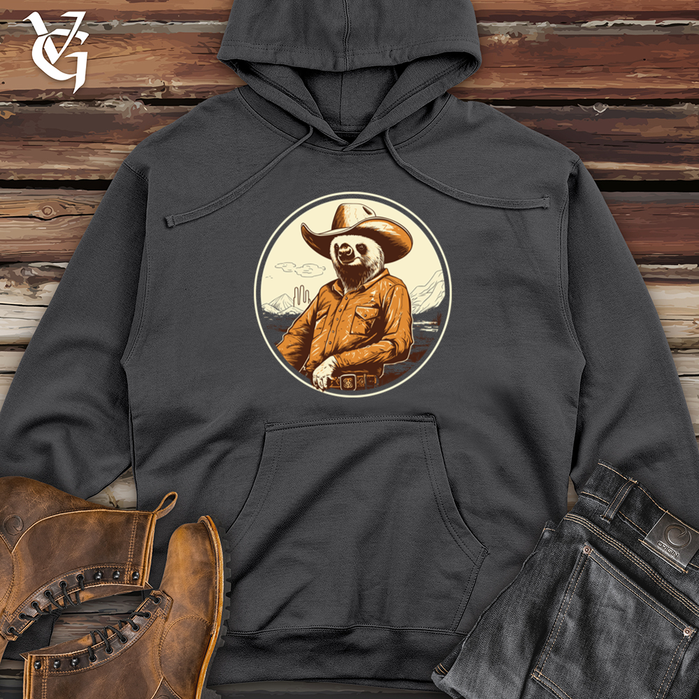 Viking Goods Sloth Slow motion Western Hat Swag Midweight Hooded Sweatshirt Charcoal / L