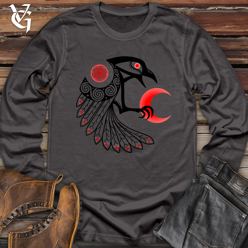 Viking Goods Triskele & the Red Moon Softstyle Long Sleeve Charcoal / L