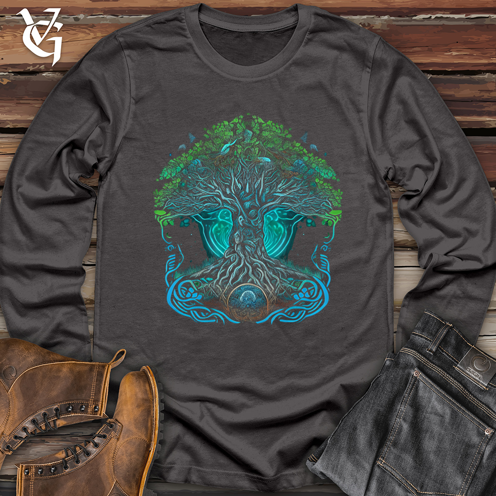 Viking Goods Yggdrasil Spirit Tree Softstyle Long Sleeve Charcoal / L