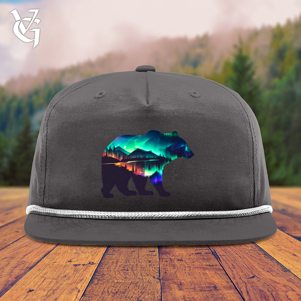 Viking Goods Northern Lights Bear Snapback Cap Charcoal/ White
