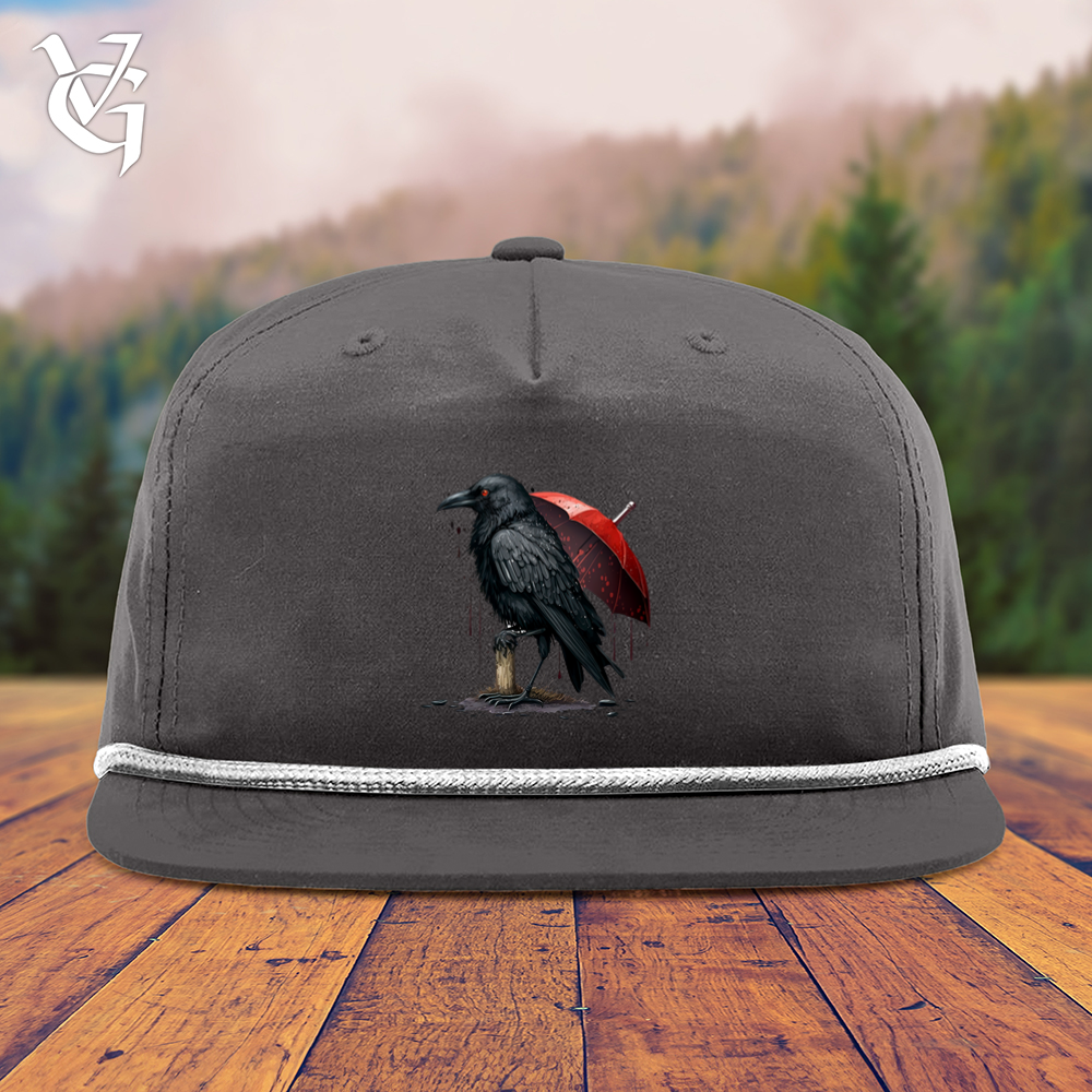 Viking Goods Raven In The Rain Snapback Cap Charcoal/ White