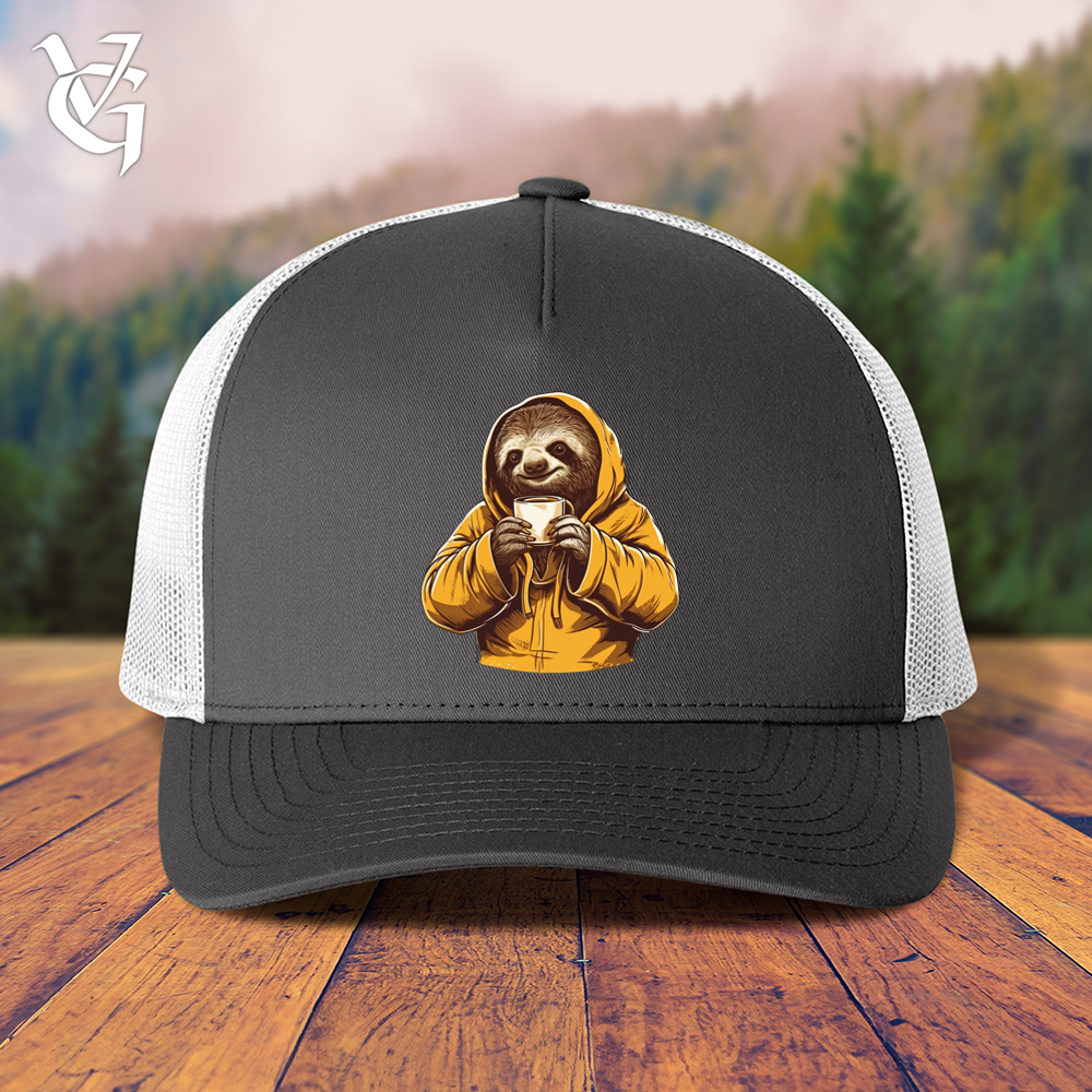 Viking Goods Sloth Coffee Trucker Cap Charcoal/ White