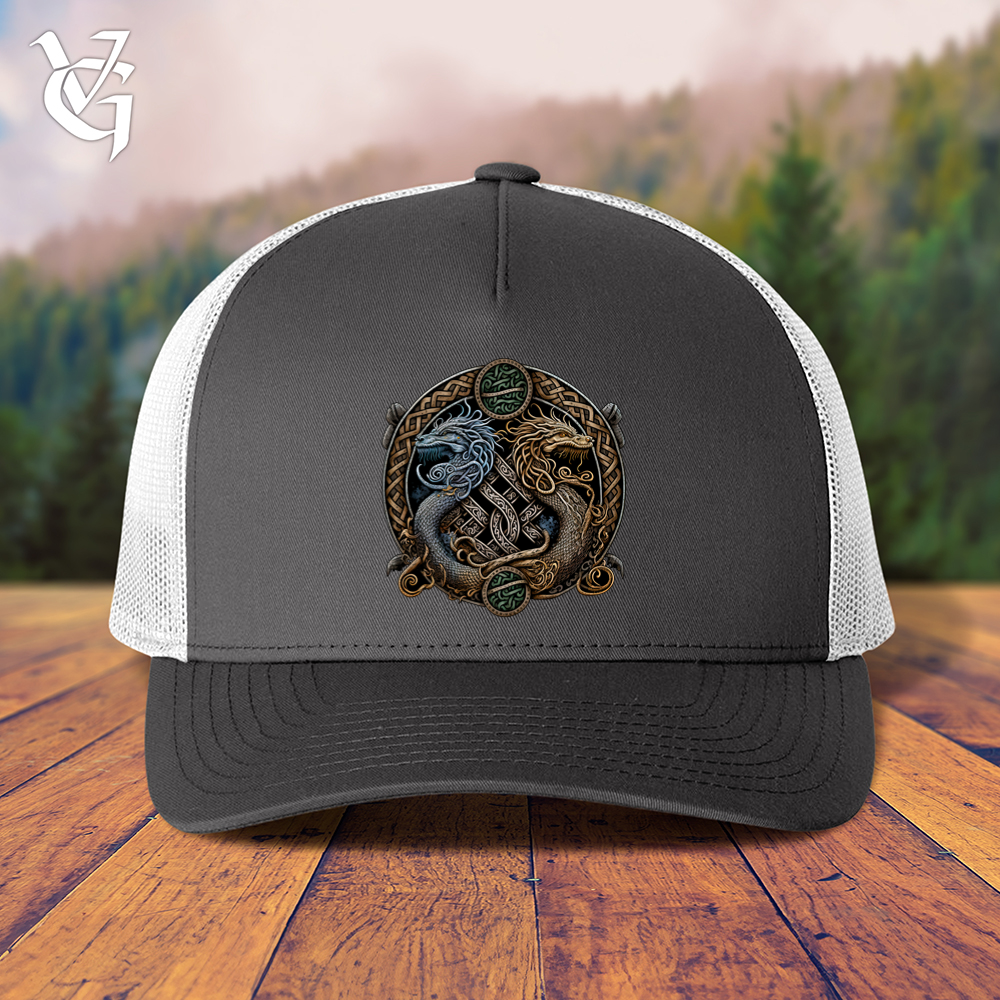 Viking Goods Two Dragons Trucker Cap Charcoal/ White