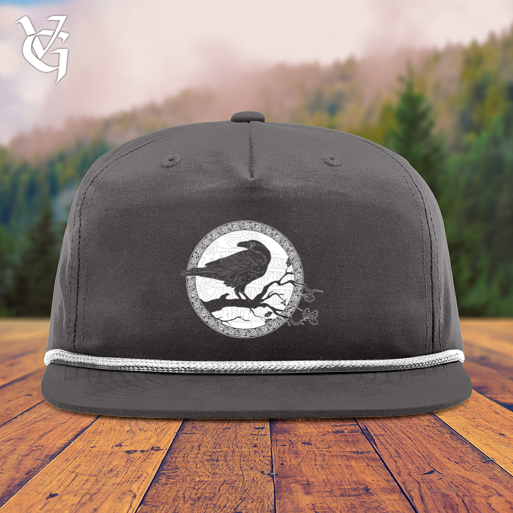 Viking Goods White Winter Raven Snapback Cap Charcoal/ White