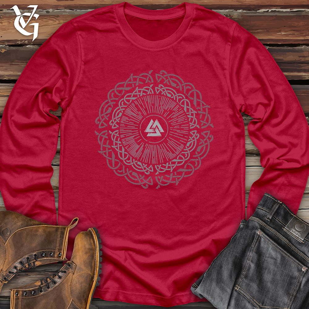 Viking Goods Ancient Round Celtic Softstyle Long Sleeve Cherry Red / L