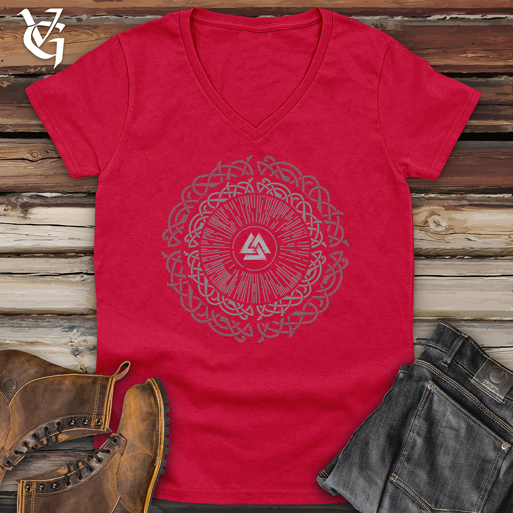 Viking Goods Ancient Round Celtic Softstyle V-Neck Cherry Red / L