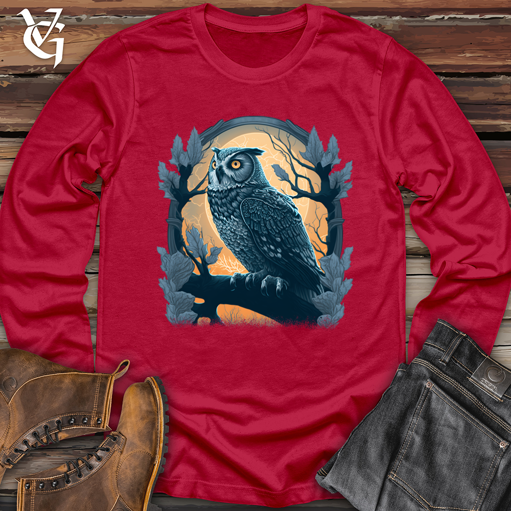 Viking Goods Owl Branch Softstyle Long Sleeve Cherry Red / L