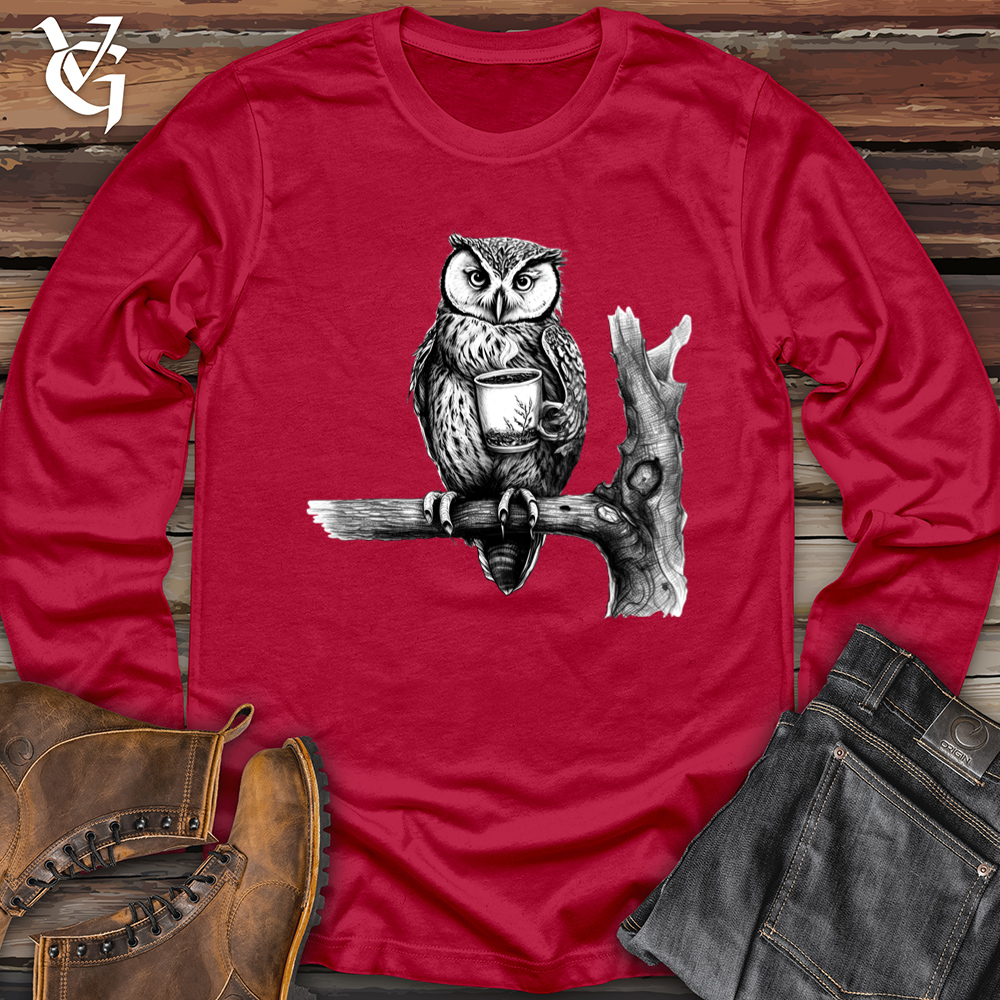 Viking Goods Owl Brew Softstyle Long Sleeve Cherry Red / L