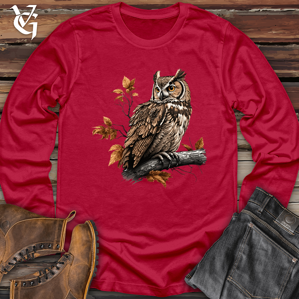 Viking Goods Owl Brunch Softstyle Long Sleeve Cherry Red / L