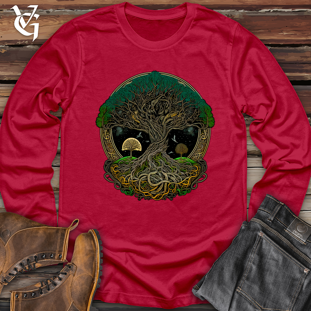 Viking Goods Yggdrasil Forest Softstyle Long Sleeve Cherry Red / L