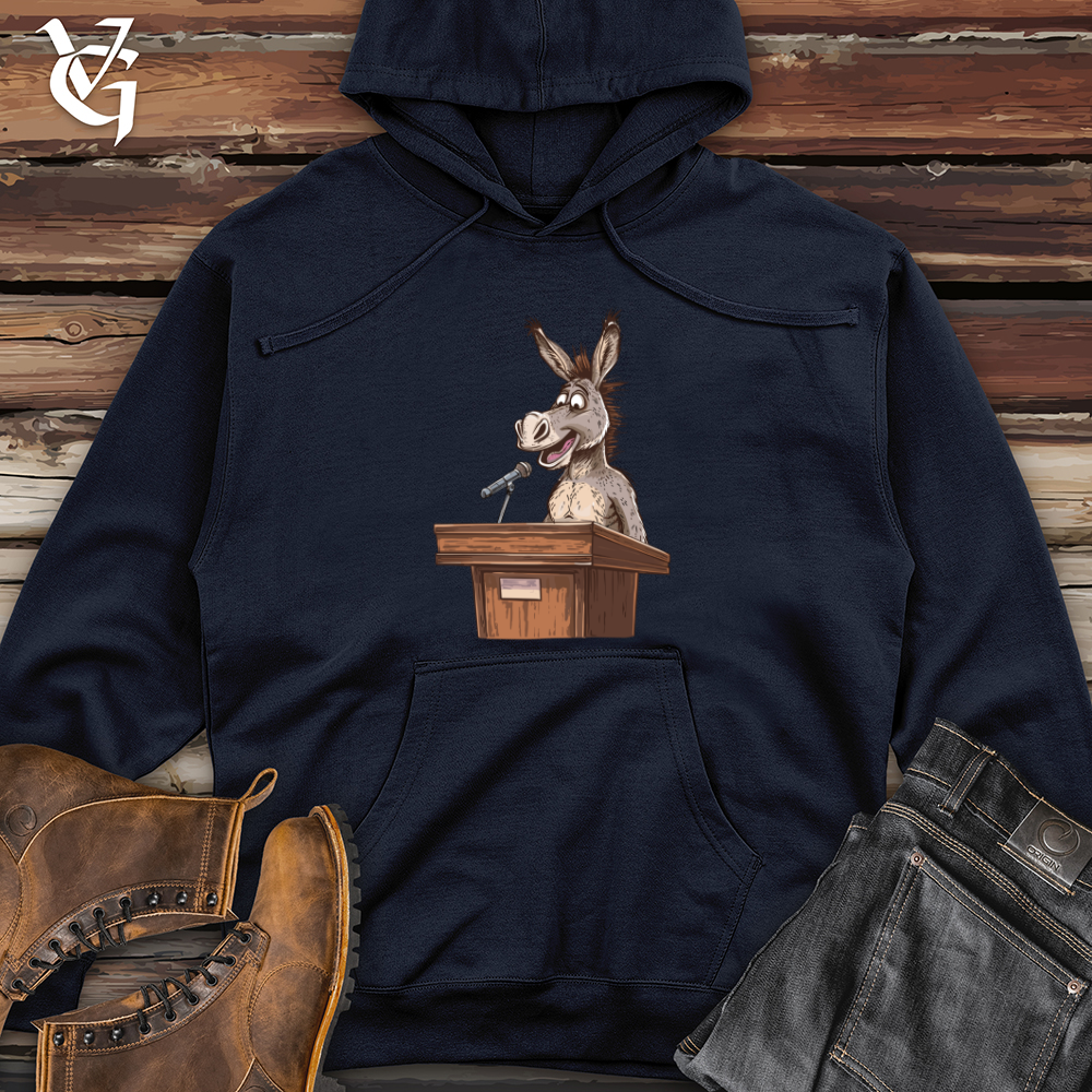 Viking Goods Donkey Podium Speech Midweight Hooded Sweatshirt Classic Navy / L
