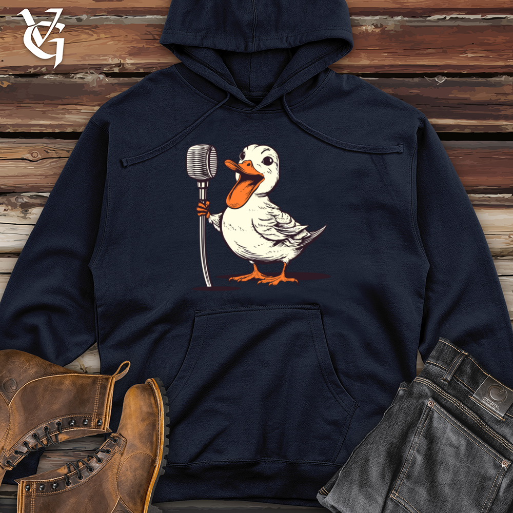 Viking Goods Feathered Quacktastic Comedy Midweight Hooded Sweatshirt Classic Navy / L