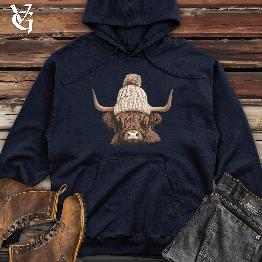 Viking Goods Highland Cattle Cozy Midweight Hooded Sweatshirt Classic Navy / L