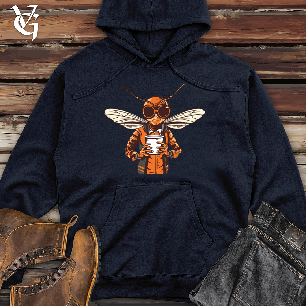 Viking Goods Hornet Buzz Blend Coffee Sip Midweight Hooded Sweatshirt Classic Navy / L