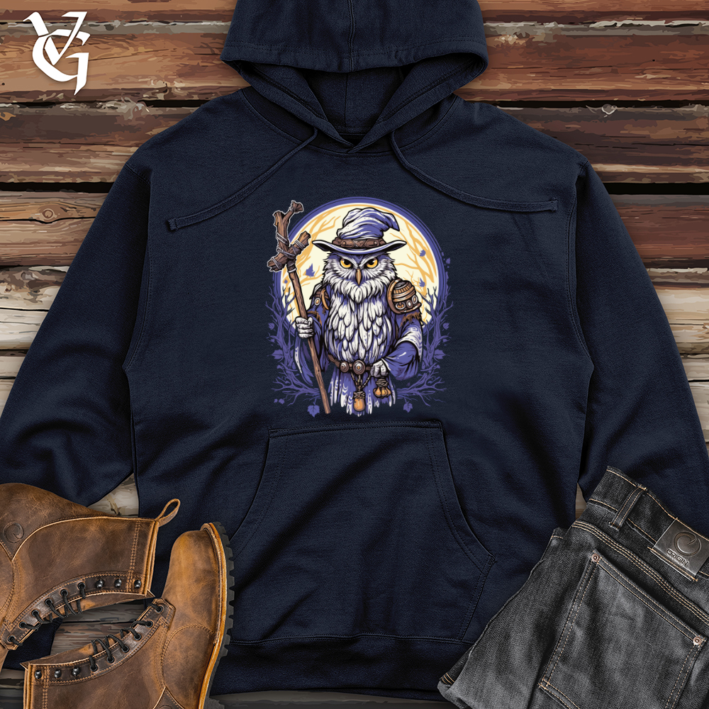 Viking Goods Owl Wizardry Moon Midweight Hooded Sweatshirt Classic Navy / L