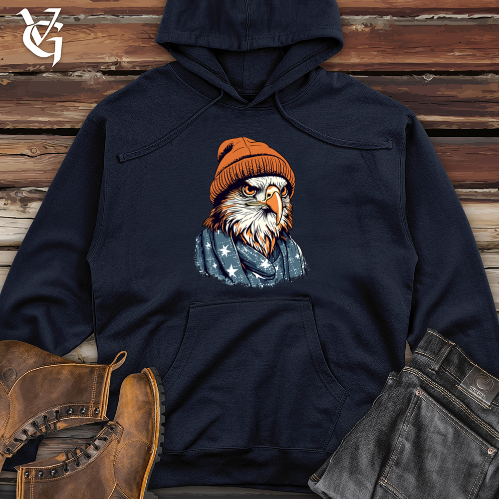 Viking Goods Patriotic Hawk Midweight Hooded Sweatshirt Classic Navy / L