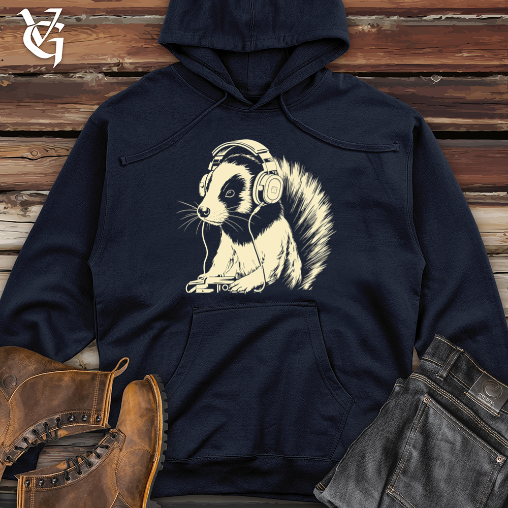 Viking Goods Skunk Headphone Harmony Midweight Hooded Sweatshirt Classic Navy / L