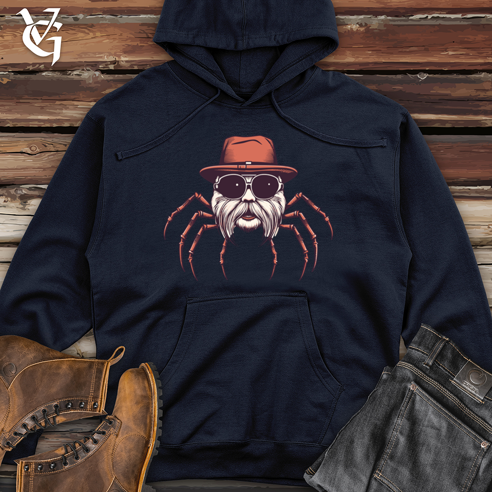 Viking Goods Spider Silken Web Hipster Threads Midweight Hooded Sweatshirt Classic Navy / L