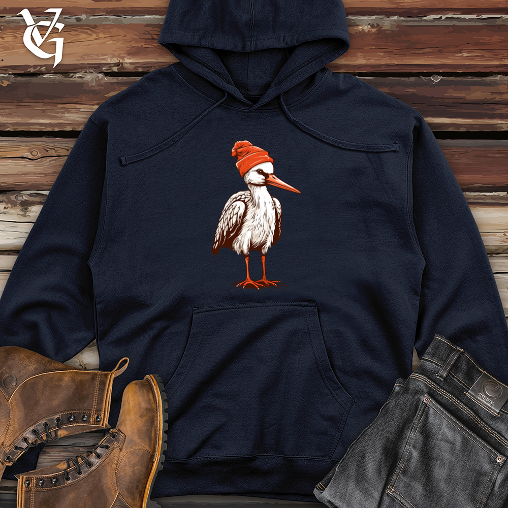 Viking Goods Stork Winter Wander Beanie Blend Midweight Hooded Sweatshirt Classic Navy / L