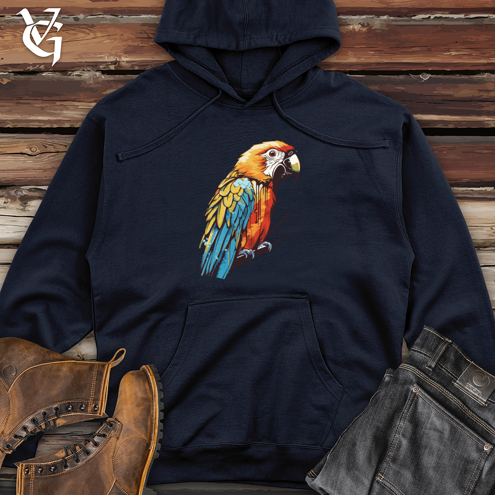 Viking Goods Tropical Rainstorm Parrot Midweight Hooded Sweatshirt Classic Navy / L